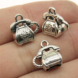 WYSIWYG 4pcs 13x13x8mm Vintage 3D Phone Charm Charms For Jewelry Making Retro Telephone Charms Charm Retro Phone