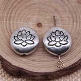 WYSIWYG 4pcs 14x14mm Antique Silver Color Small Hole Lotus Spacer Beads For Jewelry Making DIY Jewelry Findings EF3938