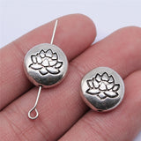 WYSIWYG 4pcs 14x14mm Antique Silver Color Small Hole Lotus Spacer Beads For Jewelry Making DIY Jewelry Findings EF3938