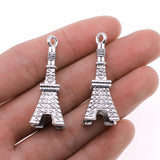 WYSIWYG 4pcs 15x42mm 3D Tower Charms Antique Silver Color For Jewelry Making Zinc Alloy Charms Pendant DIY Jewelry Findings