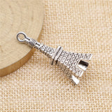 WYSIWYG 4pcs 15x42mm 3D Tower Charms Antique Silver Color For Jewelry Making Zinc Alloy Charms Pendant DIY Jewelry Findings