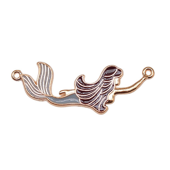 WYSIWYG 4pcs 16x45mm Mermaid Connector Charms KC Gold Color For DIY Jewelry Making Zinc Alloy Charms Pendant Jewelry Findings