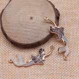 WYSIWYG 4pcs 16x45mm Mermaid Connector Charms KC Gold Color For DIY Jewelry Making Zinc Alloy Charms Pendant Jewelry Findings