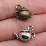 WYSIWYG 4pcs 18x13x10mm Pendant Teapot 3D Kettle Charm Pendants For Jewelry Making Antique Silver Color 3D Teapot Pendants