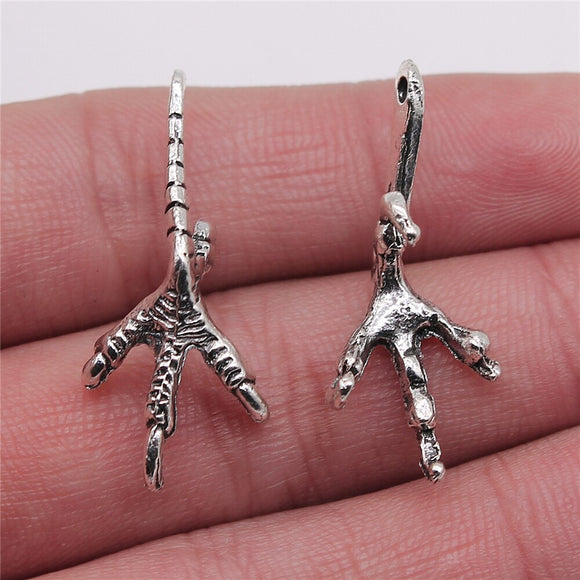 WYSIWYG 4pcs 2 Colors 14x33mm Eagle Claw Charms For Jewelry Making Jewelry Findings Bird Claw Charms Pendant