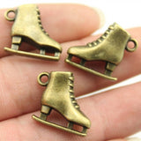 WYSIWYG 4pcs 21x18x6mm 3 Colors Antique Gold Color Antique Silver Color Antique Bronze 3D Skates Charms