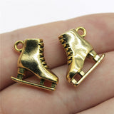 WYSIWYG 4pcs 21x18x6mm 3 Colors Antique Gold Color Antique Silver Color Antique Bronze 3D Skates Charms