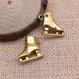 WYSIWYG 4pcs 21x18x6mm 3 Colors Antique Gold Color Antique Silver Color Antique Bronze 3D Skates Charms