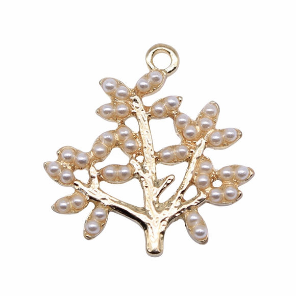 WYSIWYG 4pcs 22x23mm Tree Charms Electrophoresis KC Gold Color Plated For Jewelry Making Zinc Alloy DIY Charms Jewelry Findings