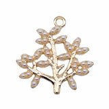 WYSIWYG 4pcs 22x23mm Tree Charms Electrophoresis KC Gold Color Plated For Jewelry Making Zinc Alloy DIY Charms Jewelry Findings