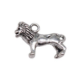 WYSIWYG 4pcs 23x15mm Pendant Lion Animal 3D Lion Charm Pendants For Jewelry Making Antique Silver Color Lion Pendants