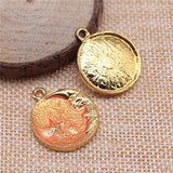 WYSIWYG 4pcs 23x27mm Charms Crescent Moon Stars DIY Jewelry Findings KC Gold Color Enamel Moon Stars Charms
