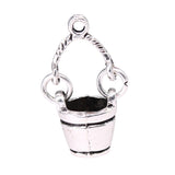 WYSIWYG 4pcs 25x11x8mm Movable 3D Buckets Charm Charms For Jewelry Making Movable 3D Buckets Charms Buckets