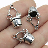 WYSIWYG 4pcs 25x11x8mm Movable 3D Buckets Charm Charms For Jewelry Making Movable 3D Buckets Charms Buckets