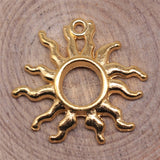 WYSIWYG 4pcs 25x24mm Antique Silver Color Gold Color Sun Charms For Jewelry Making DIY Jewelry Findings