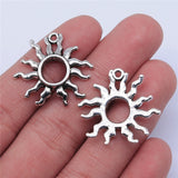 WYSIWYG 4pcs 25x24mm Antique Silver Color Gold Color Sun Charms For Jewelry Making DIY Jewelry Findings