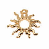 WYSIWYG 4pcs 25x24mm Antique Silver Color Gold Color Sun Charms For Jewelry Making DIY Jewelry Findings