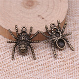 WYSIWYG 4pcs 25x25mm Antique Silver Color Spider Charms Pendant For Jewelry Making