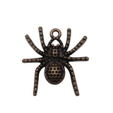 WYSIWYG 4pcs 25x25mm Antique Silver Color Spider Charms Pendant For Jewelry Making
