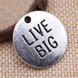 WYSIWYG 4pcs 25x25mm Live Big Round Plate Charms Antique Silver Color Pendant Charms Jewelry Findings For Jewelry Making