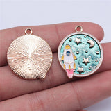 WYSIWYG 4pcs 25x29mm Rocket Space Charms KC Gold Color Plated For DIY Jewelry Making Zinc Alloy Charms Pendant Jewelry Findings