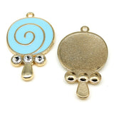 WYSIWYG 4pcs 25x41mm Lollipop Charms KC Gold Color Plated For DIY Jewelry Making Zinc Alloy Charms Pendant Jewelry Findings