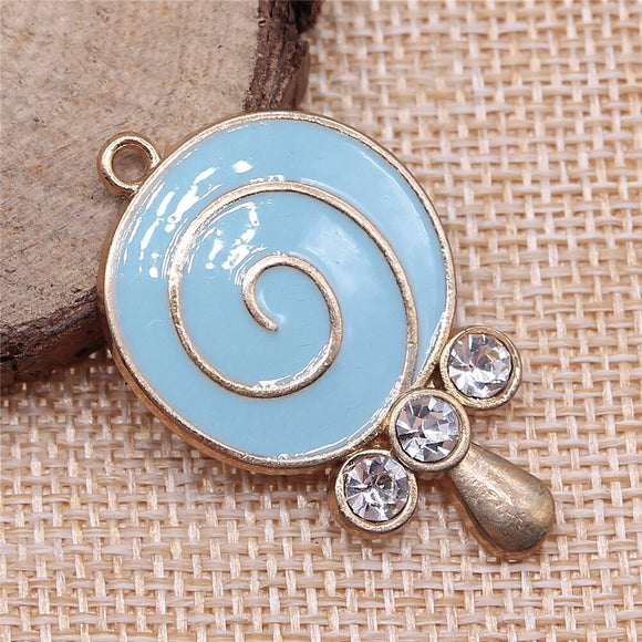 WYSIWYG 4pcs 25x41mm Lollipop Charms KC Gold Color Plated For DIY Jewelry Making Zinc Alloy Charms Pendant Jewelry Findings