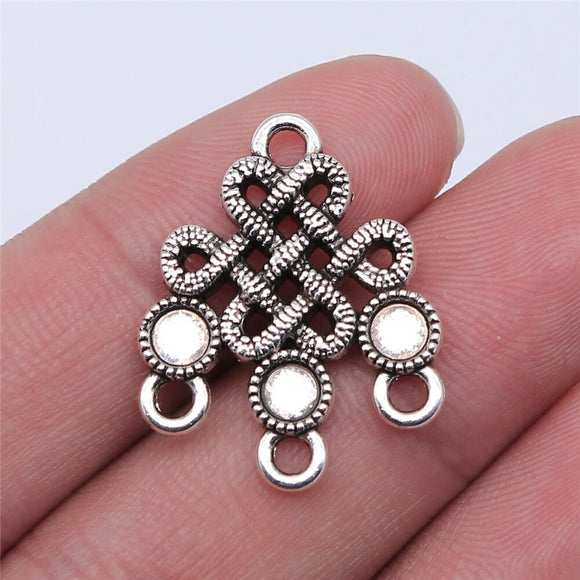 WYSIWYG 4pcs 26x21mm Vintage Earring Connector Jewelry Making Antique Bronze Color Earring Connector Charm Earring Connector