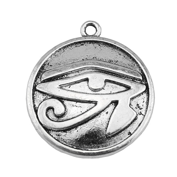 WYSIWYG 4pcs 27mm Eye Of Horus Charms Pendants For Jewelry Making Antique Silver Plated Antique Bronze Color Jewelry Findings