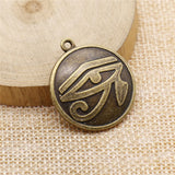 WYSIWYG 4pcs 27mm Eye Of Horus Charms Pendants For Jewelry Making Antique Silver Plated Antique Bronze Color Jewelry Findings