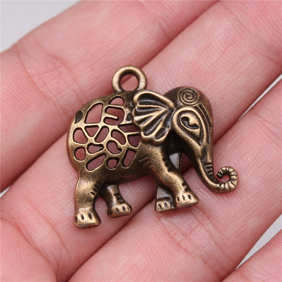 4pcs 27x29mm Hollow Elephant Charms Pendants For Jewelry Making DIY Jewelry Findings Jewelry Accessories ef4431
