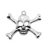 WYSIWYG 4pcs 27x38mm Skull Charms DIY Jewelry Findings Antique Silver Color Antique Bronze Color For Jewelry Making