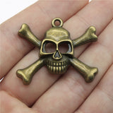 WYSIWYG 4pcs 27x38mm Skull Charms DIY Jewelry Findings Antique Silver Color Antique Bronze Color For Jewelry Making