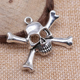WYSIWYG 4pcs 27x38mm Skull Charms DIY Jewelry Findings Antique Silver Color Antique Bronze Color For Jewelry Making