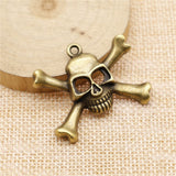WYSIWYG 4pcs 27x38mm Skull Charms DIY Jewelry Findings Antique Silver Color Antique Bronze Color For Jewelry Making