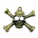 WYSIWYG 4pcs 27x38mm Skull Charms DIY Jewelry Findings Antique Silver Color Antique Bronze Color For Jewelry Making