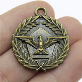 WYSIWYG 4pcs 28mm Eagle Round Charms For Jewelry Making Antique Bronze Color Charms Pendants Jewelry Accessories