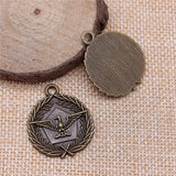 WYSIWYG 4pcs 28mm Eagle Round Charms For Jewelry Making Antique Bronze Color Charms Pendants Jewelry Accessories