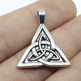 WYSIWYG 4pcs 28x24mm Double Sided Triquetra Symbol Charms For Jewelry Making Antique Silver Plated Antique Bronze Color