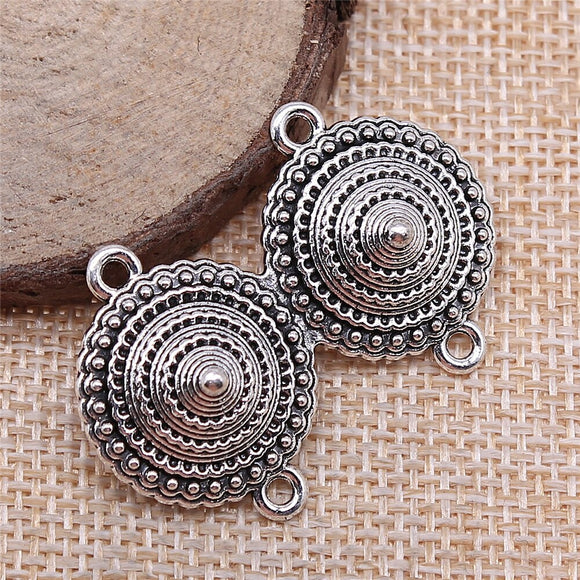 WYSIWYG 4pcs 28x41mm Body Chain Flower Porous Connector Antique Silver Color Jewelry Findings Jewelry Accessories