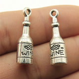 WYSIWYG 4pcs 28x8mm Pendant Wine Bottle 3D Grape Wine Bottle Charm For Jewelry Making 3D Wine Bottle Pendants