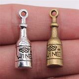 WYSIWYG 4pcs 28x8mm Pendant Wine Bottle 3D Grape Wine Bottle Charm For Jewelry Making 3D Wine Bottle Pendants