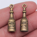 WYSIWYG 4pcs 28x8mm Pendant Wine Bottle 3D Grape Wine Bottle Charm For Jewelry Making 3D Wine Bottle Pendants