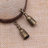 WYSIWYG 4pcs 28x8mm Pendant Wine Bottle 3D Grape Wine Bottle Charm For Jewelry Making 3D Wine Bottle Pendants