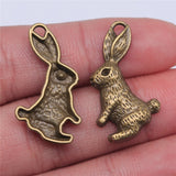 WYSIWYG 4pcs 29x19mm Pendant Rabbit Rabbit Charm Pendants For Jewelry Making Antique Silver Color Rabbit Pendants