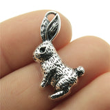 WYSIWYG 4pcs 29x19mm Pendant Rabbit Rabbit Charm Pendants For Jewelry Making Antique Silver Color Rabbit Pendants