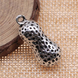 WYSIWYG 4pcs 30x13mm 3D Peanut Pendant Charms Antique Silver Color For Jewelry Making Zinc Alloy Jewelry Findings