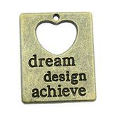 WYSIWYG 4pcs 30x23mm Dream Design Achieve Charms Antique Bronze Color Charms For Jewelry Making Jewelry Findings
