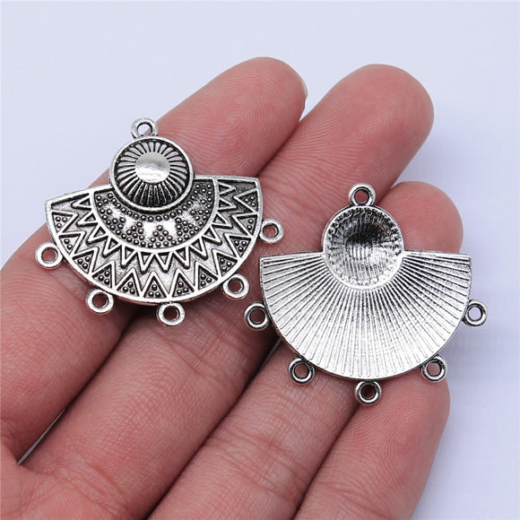 WYSIWYG 4pcs 30x35mm Antique Silver Color Earring Connector For Jewelry Making DIY Jewelry Findings