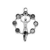 WYSIWYG 4pcs 30x40mm 7 Chakra Yoga Idols Pendant Charms Antique Silver Color For Jewelry Making Zinc Alloy Jewelry Findings